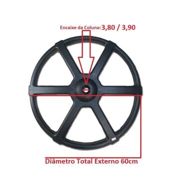 SUPORTE BASE REDONDA P/COLUNA VENTILADOR VENTISOL 60CM - COR PRETA ENCAIXE P/COLUNAS E03,9CM - SERVE P/TODOS NEW BIV-200W STEEL DE 60CM
