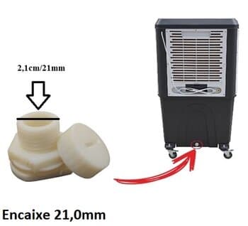 DRENO DO RESERVATORIO E21MM CLIMATIZADOR VENTISOL CLI45/70/100PRO - KIT PORCA DE FIXACAO + ANEL DE VEDACAO + TAMPA - COMP.ROSCA 2CM