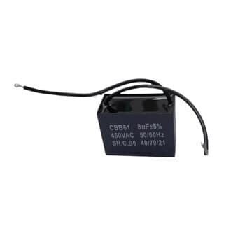 CAPACITOR 008,0UF 2FIOS QD 450VAC -CBB61 - P/VENTILADOR DE TETO