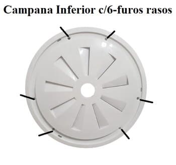 CARCACA CARENAGEM INFERIOR DO MOTOR VENTILADOR ALISEU - CAMPANA PL INSPIRE NANO JET SA40 INFERIOR BRANCA - *VENDIDA P/UNIDADE