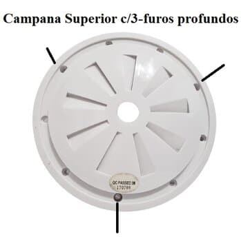 CARCACA CARENAGEM SUPERIOR DO MOTOR VENTILADOR ALISEU - CAMPANA PL INSPIRE NANO JET SA40 SUPERIOR BRANCA - *VENDIDA P/UNIDADE - foto 1 de 4