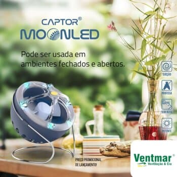 ARMADILHA LUMINOSA MATA MOSCAS PROFISSIONAL MOONLED BIVOLTS 09W 6-LÂMPADA LEDS DE ALTA POTËNCIA - MATA INSETOS POR SUCÇĂO