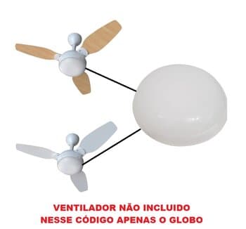 GLOBO CÚPULA PL DA LUMINÁRIA P/VENTILADOR VENTISOL ELLUZ LEGACY - SERVE P/PLAFON C/PLACA LED OU C/SOQ.E27 - *APENAS O GLOBO - ENCAIXE 000MM