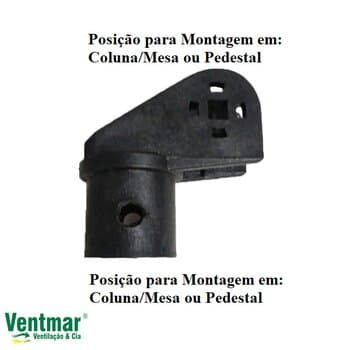 Cachimbo Suporte do Motor Ventilador TRON - p/Fixaçăo do Ventilador de Coluna Pedestal Mesa ou Parede Preto - D/E 32MM - Cachimbo Suporte do Motor Loren Sid*