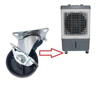RODA RODIZIO P/CLIMATIZADOR VENTISOL LINHA CLIN30/35/55 CLIN60 CLIN80LT - MÓVEL C/TRAVA RODA 5,0CM 50,0MM - *VENDIDA P/UNIDADE