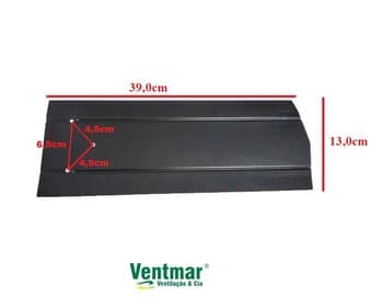 PÁ HÉLICE P/VENTILADOR DE TETO VENTI-DELTA COMERCIAL DELTA PLUS ECO - PÁ METAL COR PRETA - FUROS P/GARRA GRANDE PONTA RETA - *VENDIDA P/UNIDADE