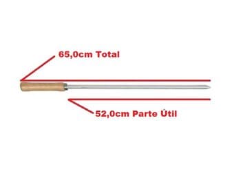 ESPETO P/CHURRASCO - ESPETO SIMPLES CROMADO 65CM P/CHURRASCO - MOR 3202