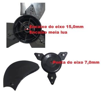 HÉLICE DE 65CM P/VENTILADOR VENTISILVA 65CM 3PAS PRETA KIT4-ITENS C/BUCHA EIXO ENCAIXE 15,0MM PONTA ROSCA E-07,0MM