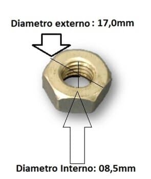 Porca Rosca Esquerda 08,0mm p/Eixo do Ventilador Venti-Delta Coluna Mesa Parede New Free 40cm/50cm - Climatizador CLI100PRO - Circulador Ventisol CA01 CA02 *Vendida p/Unidade