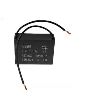 CAPACITOR 004,0UF 2FIOS QD 450VAC CBB61 010015 - P/VENTILADOR DE TETO/ CLIMATIZADOR VENTISOL CLM10-CLM20 / CLM-10-CLM-20 110VOLTS