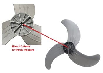 HELICE DE 60CM P/VENTILADOR VITALEX OSCILANTE COLUNA/PAREDE 3PAS CINZA - EIXO PONTA REDONDA 10,0MM C/TRAVA TRASEIRA TIPO PINO - foto 1 de 3