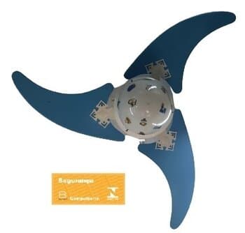 VENTILADOR DE TETO VENTI-DELTA 110VOLTS COR BRANCA 3PAS MDF STAR AZUL LUMINARIA INFANTIL MILAO TEMAS - CHAVE 3VELOCIDADES