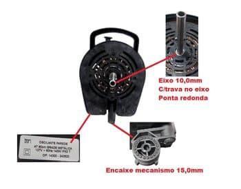 MOTOR P/VENTILADOR TRON OSCILANTE PAREDE 110V140W 50/60CM PRETO AT 110V C1 E10MM - MOTOR COMPLETO