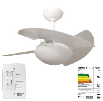 VENTILADOR DE TETO TRON AVENTADOR STILO 110V08,5UF 130W COR BRANCA 3PÁS MDF LUMINÁRIA 2-LÂMP. CHAVE 3VEL - LINHA MÁXIMO