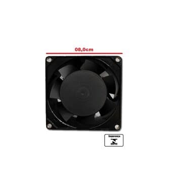 EXAUSTOR DE 08CM MICROVENTILADOR BIVOLTS 4FIOS - COOLER ASAFAN 8038B 80X80X38 COOLER MICRO EXAUSTOR