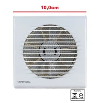 EXAUSTOR DE 10CM P/BANHEIRO RENOVADOR DE AR P/ATÉ 06M2 KIT-110V10W VAZAO-00075M3/H - VENTISOL KEXB 100MM BRANCO AXIAL
