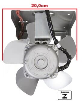 EXAUSTOR DE 20CM ITC BAIXA VAZAO/BAIXA ROTACAO 110VOLTS P/CHURRASQUEIRAS C/SOQUETE P/LAMPADA