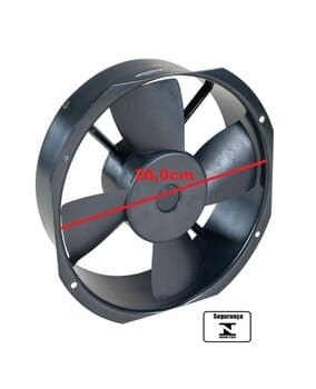 EXAUSTOR DE 26CM MICROVENTILADOR VENTISILVA - VAZAO 1404M3H BIV 125/114W 3360/3260RPM -BIV COOLER 5-FIOS AXIAL RAX2CD/RAX 2 CD - CARCACA AL. 256X265X85MM