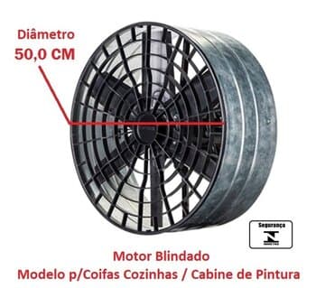 EXAUSTOR DE 50CM VENTISOL BLINDADO TRIF-220V-380V A/V-7500M/3H B/R-1550RPM 3/4CV LINHA PESADA P/COIFA CABINE DE PINTURA - MOTOR INDUSTRIAL P/SERVIÇO PESADO