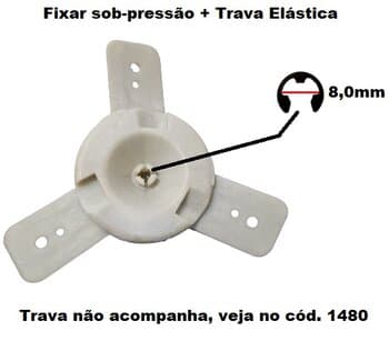 CENTRO DA HELICE DO VENTILADOR VENTISOL ANTIGO 50/60CM BRANCA - ENCAIXE PML F-10,0MM FIXAR SOB-PRESSĂO C/TRAVA N/PONTA - MIOLO, BICO DE POLIA OU NUCLEO