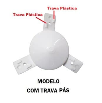Centro Cubo da Helice Ventilador Venti-Delta osc.65cm Super-Delta Branco - Coluna/Parede - COM Trava Pas - Fixar c/Parafuso Lateral