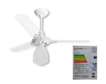 VENTILADOR DE TETO LOREN SID LUMI M3 110V127W08,5UF BRANCO 3PAS ACRILICAS CHAVE 3VEL + MAIOR VENTILACAO