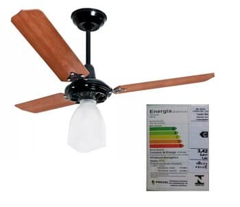 VENTILADOR DE TETO LOREN SID LUMI M3 110V127W08,5UF PRETO 3PAS MDF MOGNO CHAVE 3VEL + MAIOR VENTILACAO