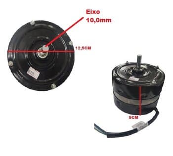 MOTOR P/EXAUSTOR LOREN SID 30CM-02,0UF OU 40CM-04,0UF 220V 130/190W ENCAIXE DA HÉLICE/ROL.6000ZZ EIXO 10,0MM *USAR C/CAP. 02,0UF-30CM / 04,0UF-40CM