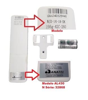 MÓDULO TRANSMISSOR DO CONTROLE REMOTO VENTILADOR ALISEU MAX RETRÁTIL MOD-AL430 NJD-14-18-DK 196G-42C-260 - *APENAS O MÓDULO TRANSMISSOR MANUAL