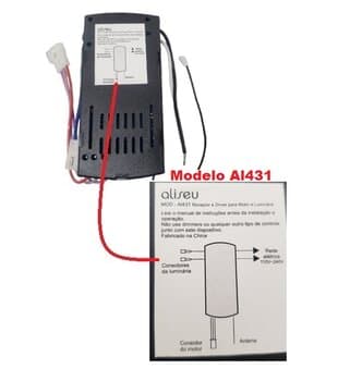 MÓDULO RECEPTOR DO CONTROLE REMOTO VENTILADOR ALISEU MAX RETRÁTIL-42 MOD-AL431 BIV NJD-14-18-DK 196G-42C-260 5510 35W 110-245V - *APENAS RECEPTOR