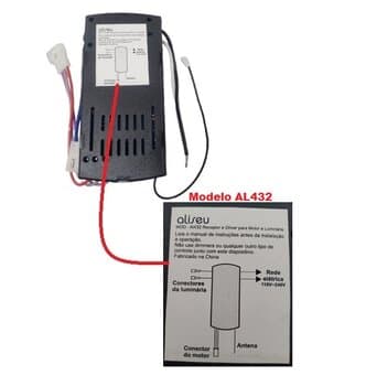 MÓDULO RECEPTOR DO CONTROLE REMOTO VENTILADOR ALISEU RETRATIL-36 MOD-AL432 BIV QJ-14-15-JH 36C3Y-370 5510 35W 110-245V - *APENAS MÓDULO RECEPTOR DO TETO