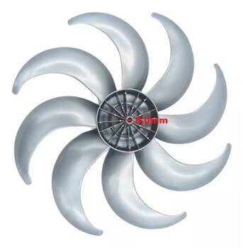 HELICE DE 40CM P/VENTILADOR ARNO 40CM 8PAS PRATA - F08,0MM PONTA/TRAVA CRUZETA SEM TRAVA TRASEIRA