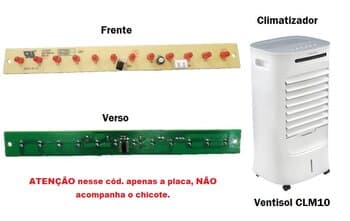 PLACA DE COMANDO DISPLAY CLIMATIZADOR VENTISOL CLM10-01 CLM10-02 BIV-110V/220V BI-VOLTS - * EOS ARTICFRESH ECL100D