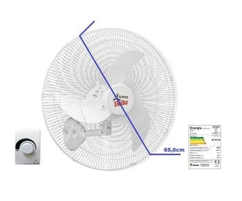 VENTILADOR DE PAREDE 065CM VENTI-DELTA SUPER BIV 230W 60HZ BRANCO - CHAVE CONTROLE DE VELOCIDADE - GRADE METAL