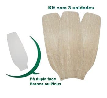PA HELICE P/VENTILADOR DE TETO VENTISOL LEGACY INVERTER - 03UN-KIT BRANCA/PÍNUS MDF - ESP.3,0MM L16CM C39CM