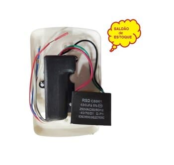 CHAVE P/VENTILADOR DE TETO VENTI-DELTA NEW LIGHT 110V07,5UF 3,0+4,5MF 3VEL C/REVERSAO 1-TECLA P/LUZ - VENTISOL ORIGINAL - LATINA - AIR DESIGN - SALDAO