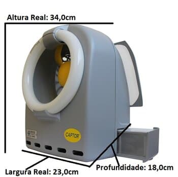 ARMADILHA LUMINOSA MATA MOSCAS PROFISSIONAL - LÂMPADA UV-32W CAPTOR 220V-55W MOL-1001/0 - MATA INSETOS POR SUCÇĂO - NS.10950