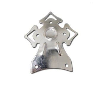 GARRA P/VENTILADOR VENTI-DELTA MOTOR MAIOR - COR CROMADA 3-TRIANGULOS GDE - *VENDIDA P/UNIDADE - 2F/MT-0,0CM 3F/PA-6,0CM - TORNADO/ RIOPRELUSTRES