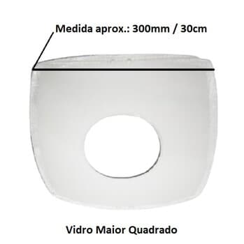 GLOBO CÚPULA VIDRO DA LUMINÁRIA BRUXELAS QD EXTERNO P/VENTILADOR TRON-CLEAN LOREN SID-ONIX - DIAM.EXT.300MM - FOSCO C/BORDA CRISTAL