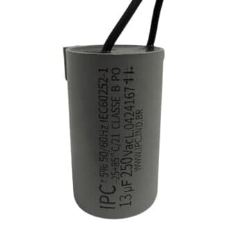 CAPACITOR 013,0UF 2FIOS RD 250VAC - P/VENTILADOR DE TETO VENTISOL / EXAUSTOR - 2FIOS DE SAIDA