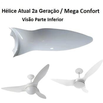 PÁ HÉLICE P/VENTILADOR DE TETO ALISEU TERRAL2 ATUAL - PLÁSTICA BRANCA - ALISEU MEGA CONFORT - *VENDIDA P/UNIDADE - foto 1 de 4