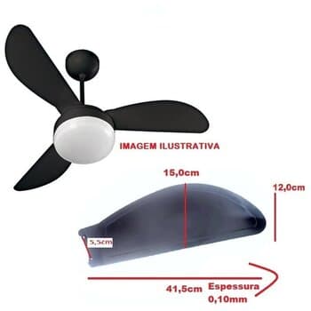 PA HELICE P/ VENTILADOR DE TETO VENTISOL SUNNY FENIX INVERTER - PLÁSTICA COR PRETA BLACK - *VENDIDA P/UNIDADE - MODELO + FINA