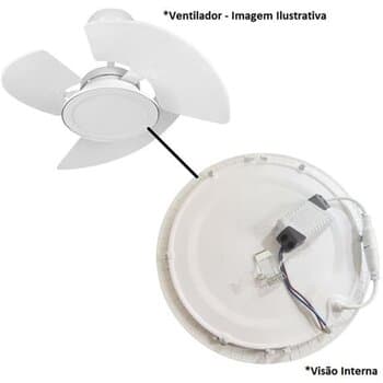 LUMINÁRIA PLAFON PAINEL LED EMBUTIR RD29,5CM P/VENTILADOR TRON AVENTADOR MAREIRO - 24W5500K 6000KBIV MÉDIA B/BRANCA 1350-LUMENS