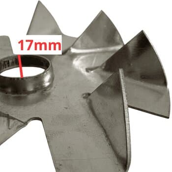 HÉLICE VENTOINHA 09,5CM GIRANTE DO MOTOR EXAUSTOR VENTISILVA E50M4 - ENCAIXE E17,0MM - VENTILAÇĂO INTERNA