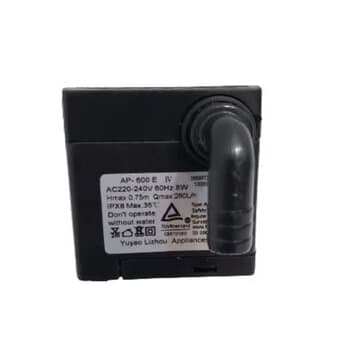 BOMBA DE AGUA 0280LH 220V 08,0W HMAX 0,75MT P/CLIMATIZADOR VENTISOL CLIN8 CLIN16 CLM10LT CLM20 60HZ 08,0W AP-600 E IV QMAX. 280L/H