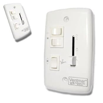 CHAVE P/VENTILADOR DE TETO R2LUZ DESLIZANTE DIMER 0400WBIV C/REVERSĂO + 2-TECLAS LUZ - P/ARGE VENTI-DELTA LOREN-SID TRON RIOPRELUSTRES VENTISOL VOLARE E OUTROS...