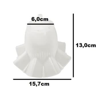 GLOBO CUPULA TULIPA PLASTICA FLOR INJETADA TRANSPARENTE - P/VENTILADOR DE TETO LOREN SID LUMI - ENCAIXE DIRETO NO MOTOR C/NIPEL E SOQUETE INCLUIDO