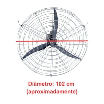 VENTILADOR DE PAREDE 100CM SUPENSO FIXO GRANJTEC GRANTEX P/AVIÁRIO 1-METRO MF-220V25,0UF 1/2CV 1.100RPM VAZĂO 19.800M3/H S/CV G/MT - INDUSTRIAL