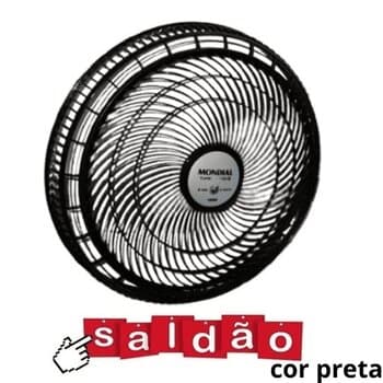 GRADE P/VENTILADOR 40CM MONDIAL NVT-40-8P NVT40 DIANTEIRA PLÁSTICA PRETA C/EMBLEMA -*VENDIDA P/UNIDADE - SALDĂO DE DESMONTE