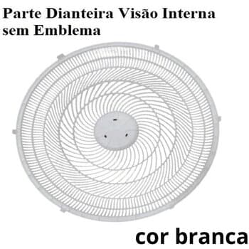 GRADE P/VENTILADOR 40CM VENTISOL NOTOS TURBO 6P - DIANTEIRA PLASTICA COR BRANCA C/6-TRAVAS MACHO - EQUATION - *VENDIDA P/UNIDADE